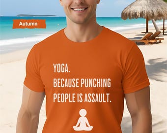 Funny Yoga Tee Shirt for Men and Women, Yoga Tee Shirt with Humorous Cartoon Design, Unisex Yoga T-Shirt, Yoga Lover Gift, Yoga Tee Shirt