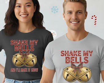 Christmas Jingle Bells Tee, Holiday Jingle Bells T-Shirt, Winter Festive Shirt, Xmas Graphic Top, Snowflake Bell Apparel, Santas Bells Shirt