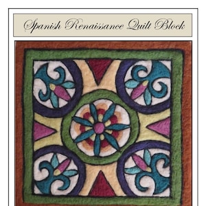 Needle Felt Tapestry Kit Spanish Renaissance Quilt Block Adult Craft Kit