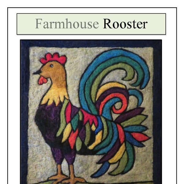 Needle Felt Kit Rooster Tapestry Adult & Kids Craft Kit - VERY EASY