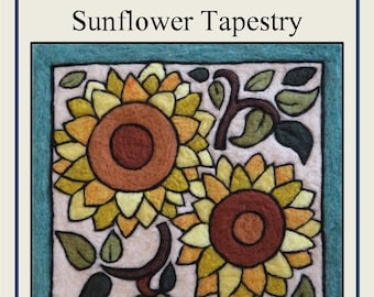 Needle Felt Kit Sunflower Tapestry - Beginners Welcome! Ages 8+ VERY Easy Craft Kit
