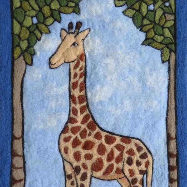 Needle Felt Kit Giraffe Wool Tapestry Kit - Needle Felt Kit Beginners Welcome!