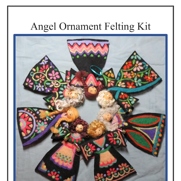 Needle Felt Angels Craft Kit - Makes 3 - NO wet felting! Needle Felting Kit Beginners Welcome!