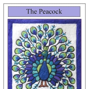 Needle Felt Peacock Bloom Kit Peacock Tapestry - Beginners Welcome!