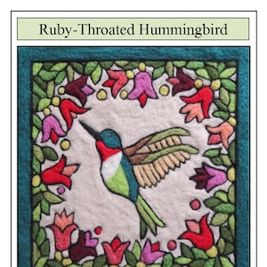 Ruby Throated Hummingbird Needle Felt Kit Painting with wool 2D Felting Beginners Welcome!