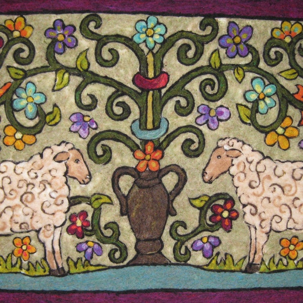 Needle Felting Kit Sheep at The Tree of Life Tapestry Felting Craft Kit Beginners Welcome!