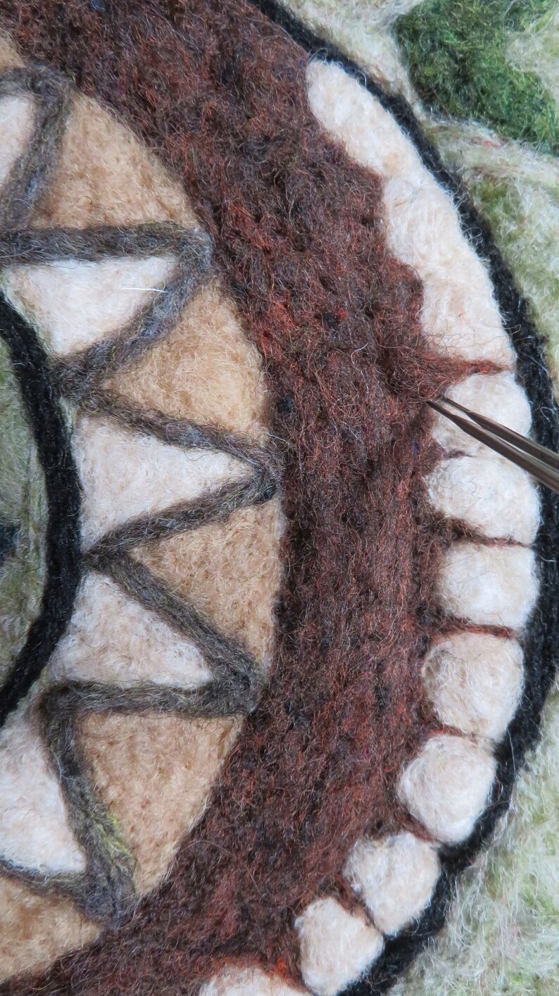 Needle Felt Tapestry Kit Snake of Pompeii Tapestry Craft Kit Etsy