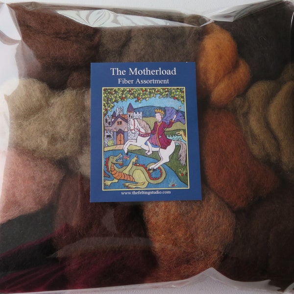 Needle Felt Wool Fiber Carded Batt 3D Animal 2D & Wet Felting Assortment Browns!!!!