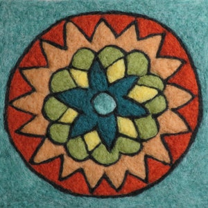 Needle Felt Kit Lotus Flower Mandala Mug Rug Coaster Adult Craft Kit Beginners Welcome!