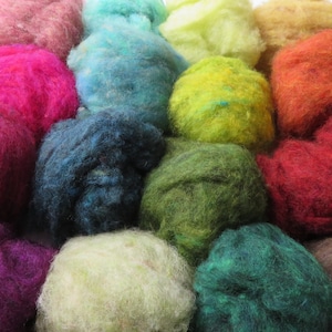 Needle Felting Wool Fiber: Medieval Landscape Carded Wool Batt Assortment