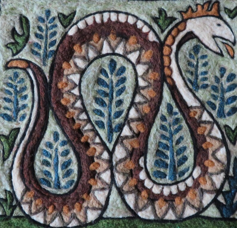 Needle Felt Tapestry Kit Snake of Pompeii Tapestry Craft Kit Etsy