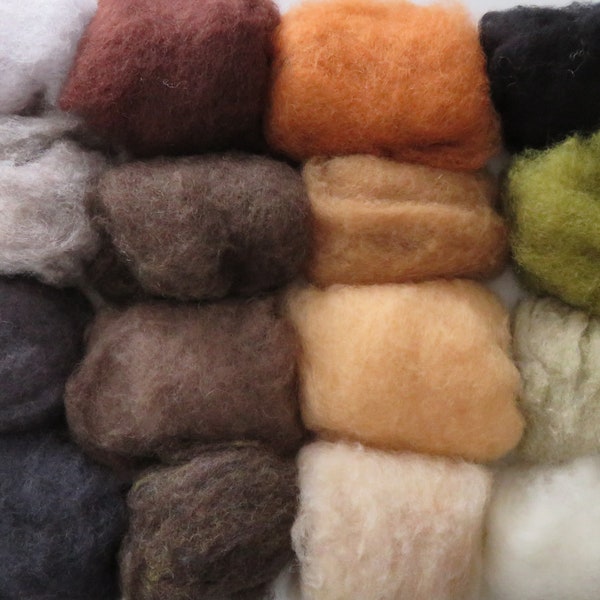 Needle Felting Wool Fiber Carded wool batt Colorfast and ideal for felting needles!