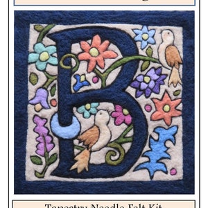 Needle Felt Kit Tapestry Florentine Monogram Personalized Alphabet Design Craft Kit Beginners Welcome!