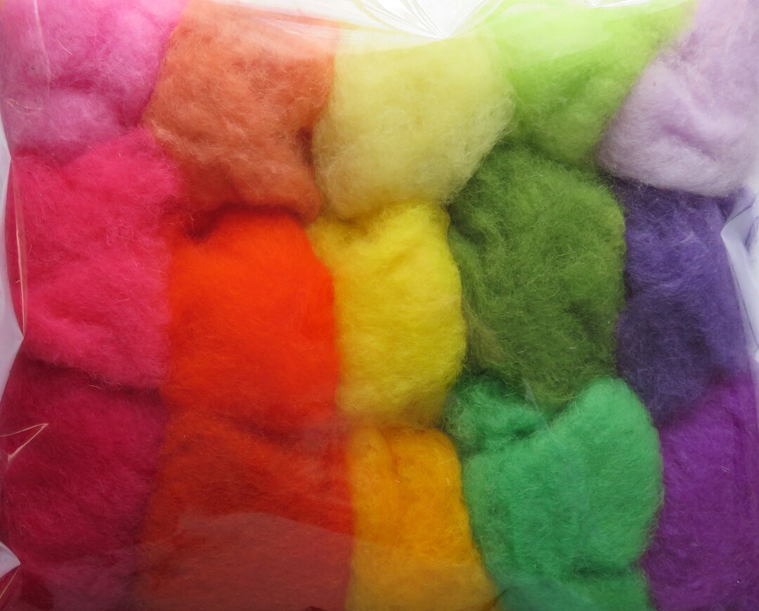 Needle Felt Wool Fiber Radiant Gradients Carded Wool Batts Etsy