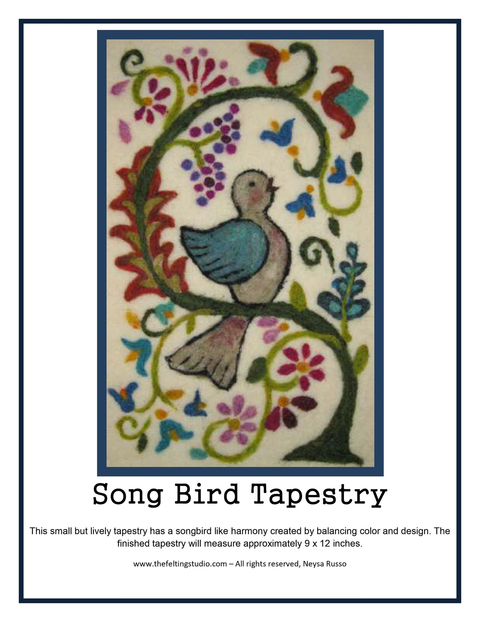 Needle Felting Kit Tapestry Songbird Tree of Life Craft Kit Etsy