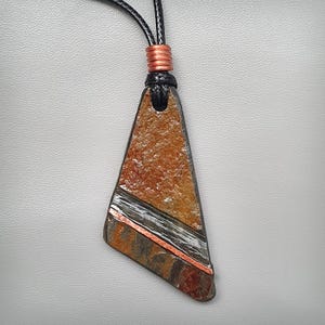 Creation & Manifestation Talisman – Slate Copper Amulet – Earthy Pagan Necklace