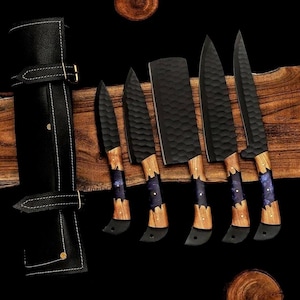 Handmade Stainless Steel Chef Knife Set, Kitchen Knives, Chef Set,Handmade 5 Pieces Luxury Chef Set, Gift for him,Gifts for her,Culinary set