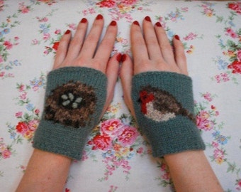 sweet robin wrist-ees KNITTING PATTERN