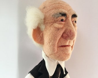 Needle felted David Ben Gurion puppet