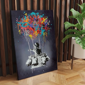 Banksy Balloon Canvas, Balloon Poster, Banksy Art, Wall Art Canvas Design, kids room poster