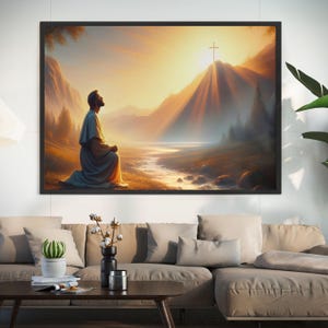 Picture of Jesus Praying, Jesus Painting, Christian Printable Art, Bible Art, Jesus Print, Christian Art, Jesus Poster