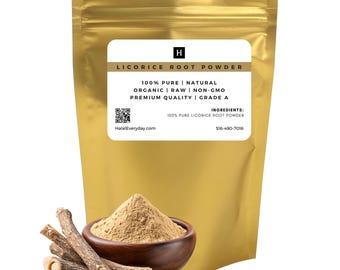 Süßholzwurzelpulver - 100% reine natürliche Lakritze Mulethi Glycyrrhiza Glabra