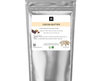 Manteca de cacao refinada de 2,2 kg (5 lb) – Grado alimenticio y cosmético, aroma dulce