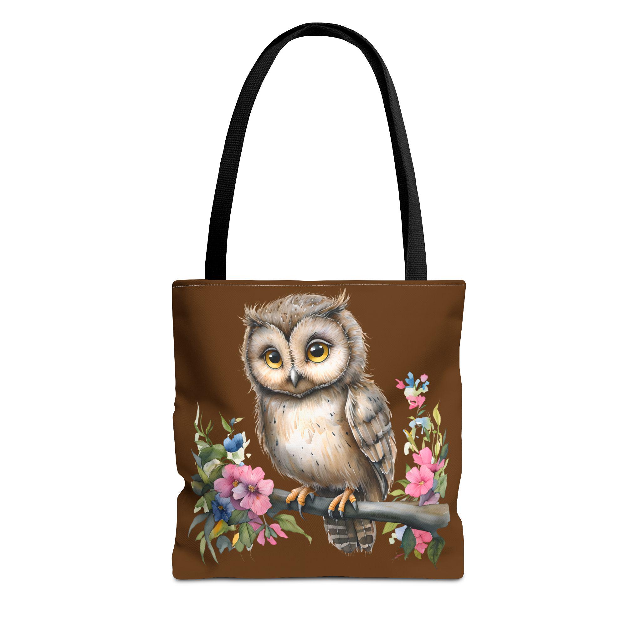 Owl Tote Bag | Floral Woodland Animal Illustration