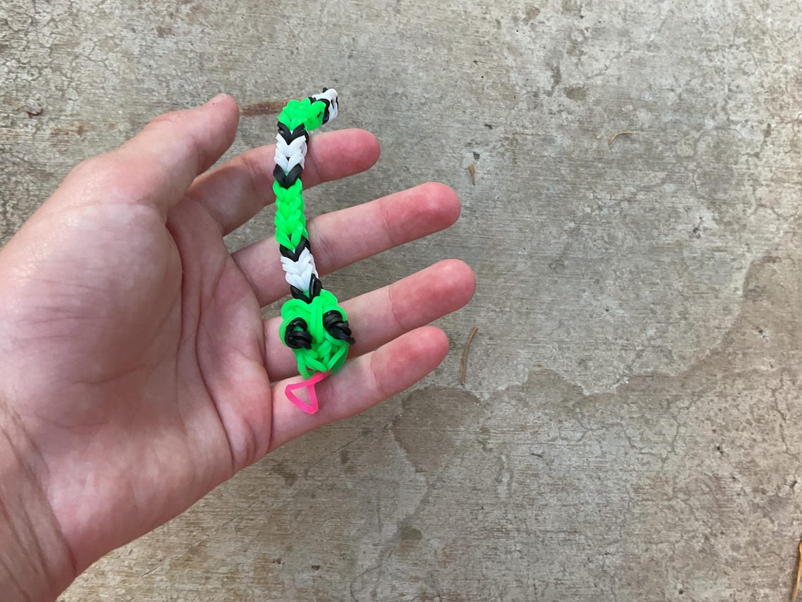 Black, Green, and White Rainbow Loom Snake! - Etsy