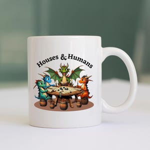 Funny DnD Mug, USA Houses and Humans, Dungeons and Dragons Gift For DnD Player, D&D Gift Idea Dungeon Master Coffee Cup