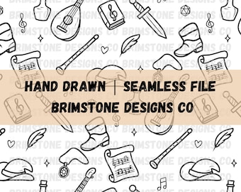 Barde DND Seamless Pattern: RPG Fantasy (PNG Datei)