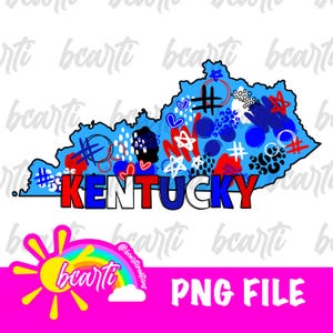 Kentucky State PNG, Preppy State Deisgn, Patriotic State Png, Kentucky College Wall Art, Kentucky Png, Doodle Design, College State Png