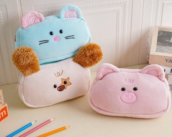 Estuche de peluche para niños, bonito estuche de peluche, regalo para la vuelta al cole, estuche kawaii para niños.