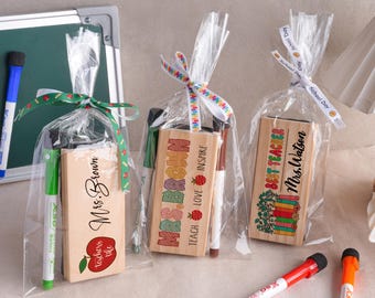 Personalized Teacher Gift Whiteboard Eraser, Custom Chalk Eraser Marker Kit, Teacher Appreciation Gift