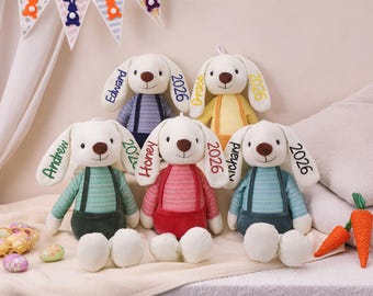 Personalized Bunny Plush Easter Gift,Embroidered Bunny Rabbit with Name,Custom Easter Bunny Stuffed, Easter Basket Filler,Baby Easter Gift