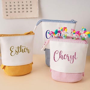 Personligt pennfodral för barn, Pennfodral med popup-design, Anpassad skolstartspresent, Present till barn, Flerfärgad kulspetspenna