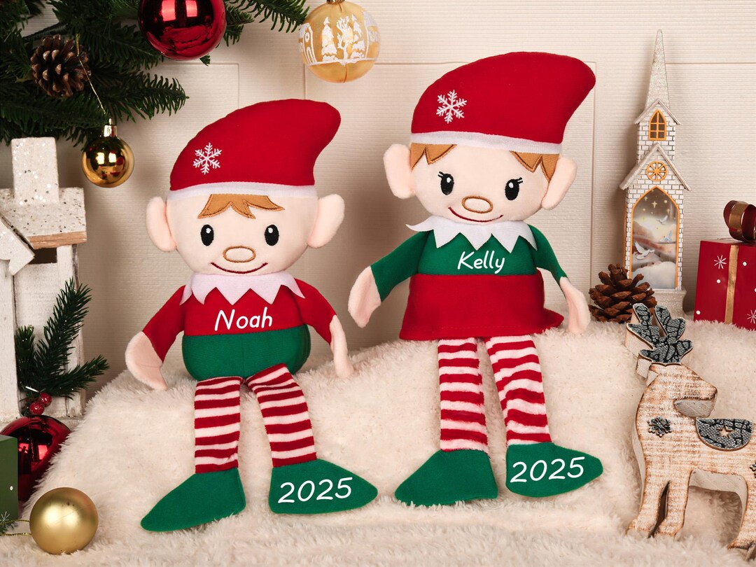 Personalized Christmas Elf Plush, Custom Name Stocking Stuffer ...