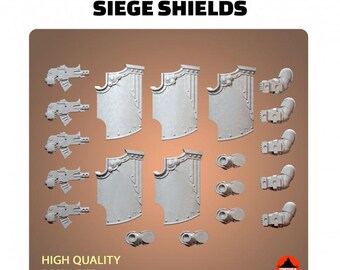 Siege Shields - Galaxy Marines - 3D Printed Mini Marines Bits - TortugaBayMiniatures