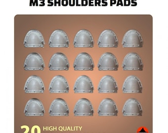 M3 Shoulder Pads Galaxy Marines - 3D Printed Mini Marines Bits - TortugaBayMiniatures