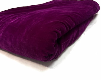 Tissu velours uni violet pour femme, couture et projets créatifs indiens