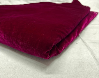 Tissu velours uni rose, pour femme, couture et projets créatifs | Matériau indien