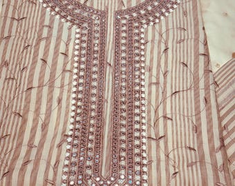Hand-painted Chiffon Dupatta Suit: Indian Dress Material - Etsy Hand-painted Chiffon Dupatta Suit: Indian Dress Material - Etsy