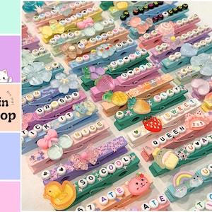 Handmade Mixed Charm Clothespin Clip Pins, Backpack Accessories, Cheer, Gymnastics Team, Spirit Gifts
