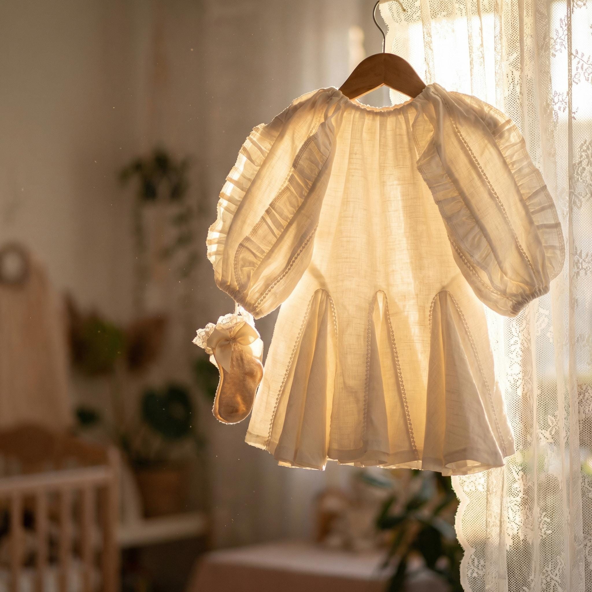 Linen Baptism Gown - Etsy