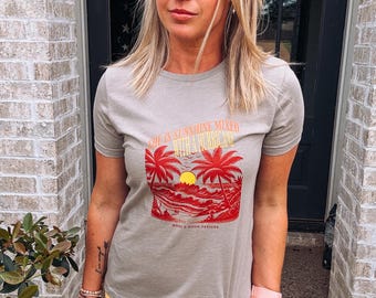 Camiseta gráfica "Sol mezclado con un huracán" - Camiseta empoderadora para mujer - Camiseta de verano para mujer - Camiseta gráfica para mujer