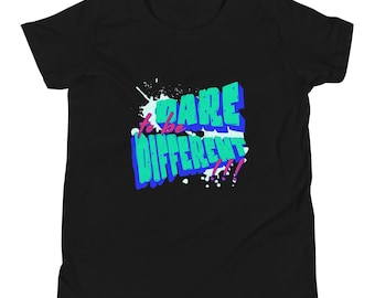 Camiseta infantil con estampado "Atrévete a ser diferente" - Camiseta juvenil inspiradora - Camiseta infantil positiva para el día a día - Camiseta infantil retro con estampado