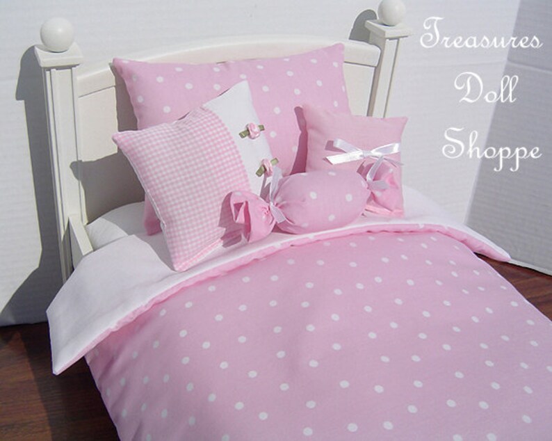 Doll Bedding 5 Pc Set For 18 Inch Sized Dolls Pink Rosebud Etsy