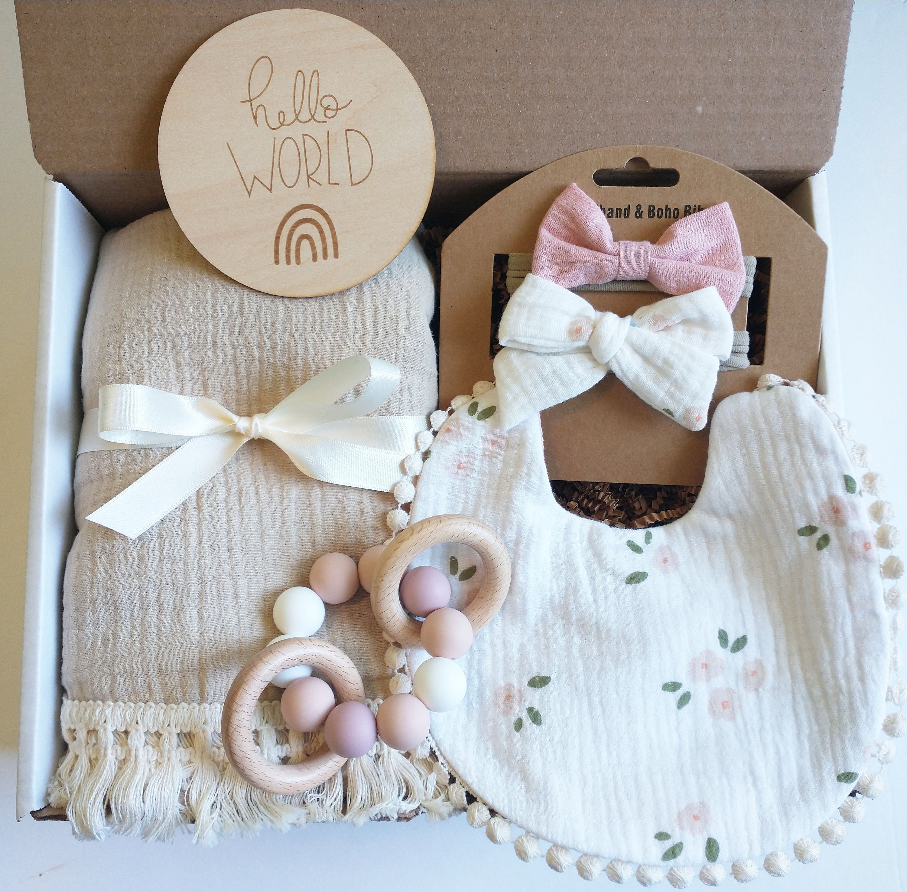 Cadeau babymeisje, inbakeren babymeisje, deken babymeisje, douchecadeau, nieuw cadeau meisje baby, geschenkdoos baby, cadeauset baby, welkomstcadeau baby