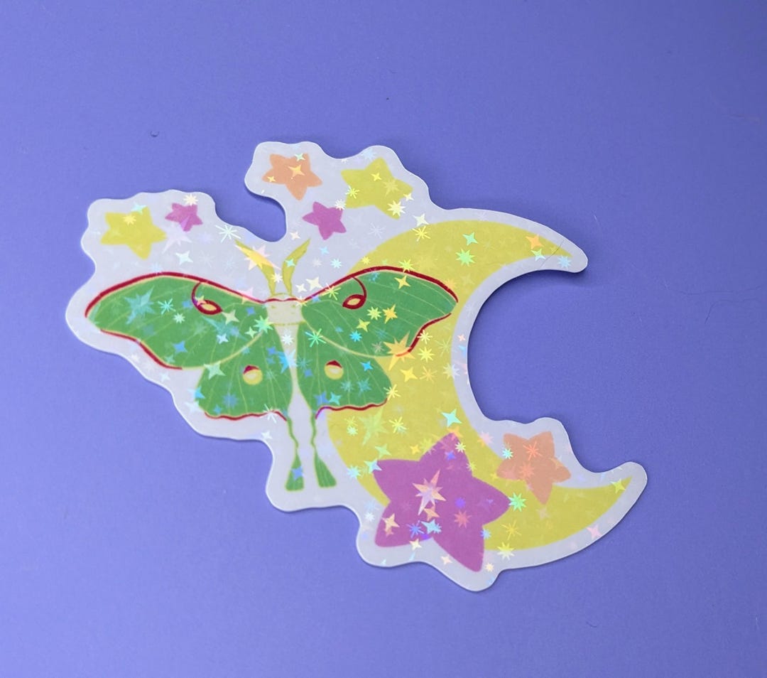 Holographic Luna Moth Sticker Laptop Decal - Etsy