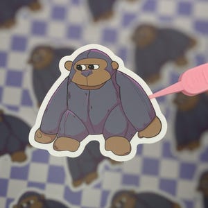 Gorilla matte sticker cute dishwasher safe